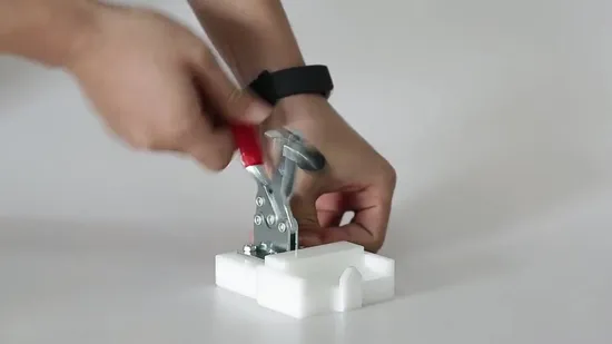 Pince à bascule push-pull à maintien rapide robuste antidérapante rouge, montage horizontal, capacité de maintien